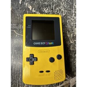 GameBoy Color Yellow Console CGB-001 Nintendo Game Boy FOR PARTS INOPERABLE